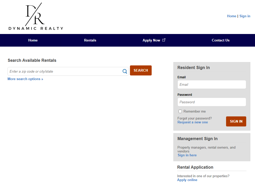 Tenant portal on mobile device